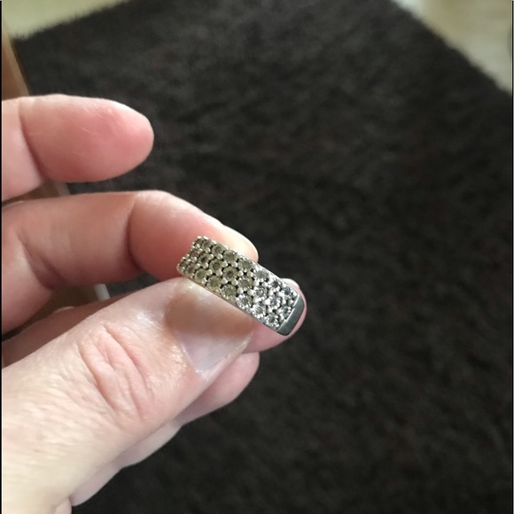 Sterling silver wide pave ring💙 - Picture 3 of 7